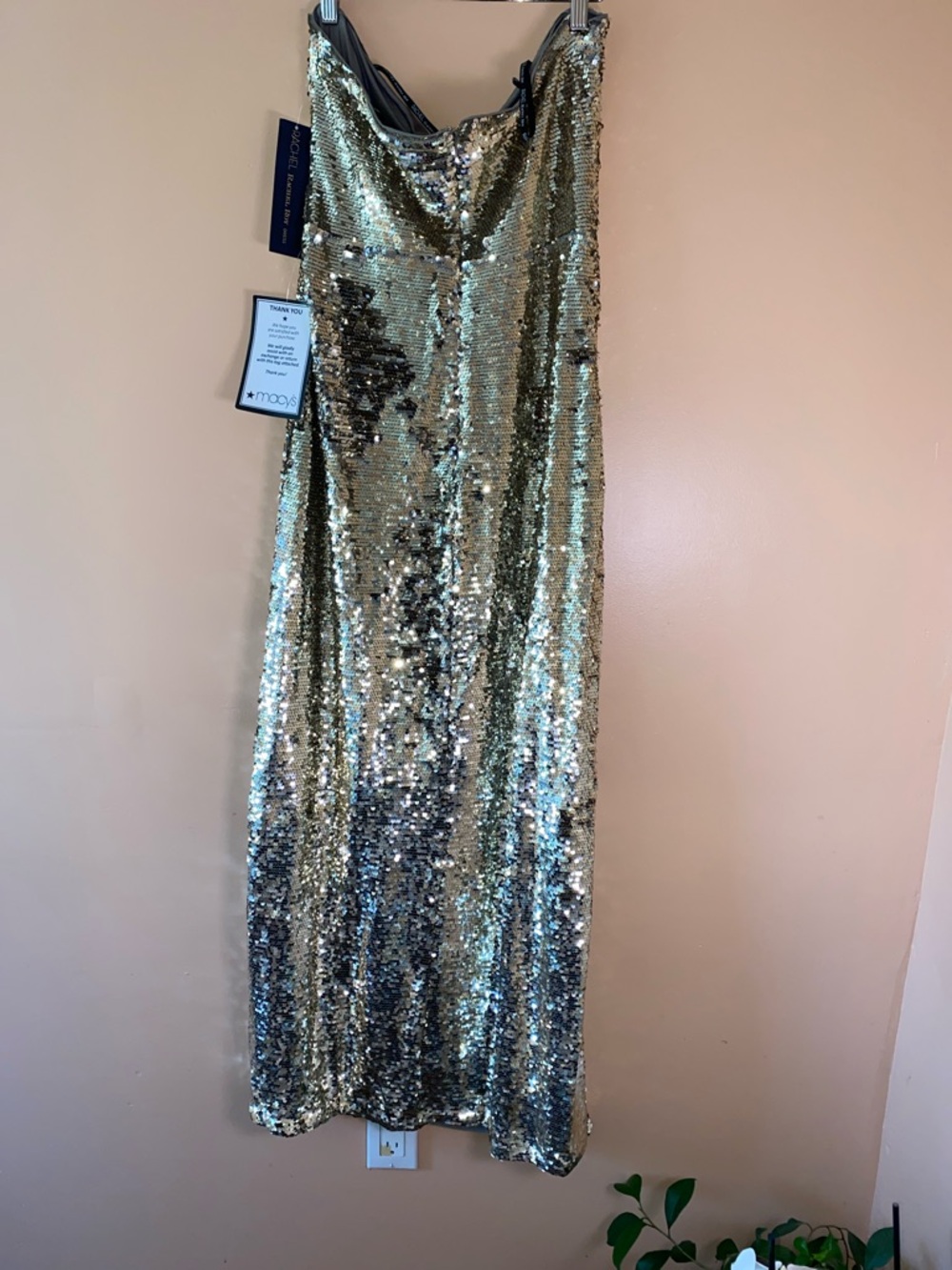RACHEL Rachel Roy Silver Sequin Evening Dress - Picture 7 of 15